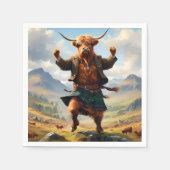 ハイランド牛踊りハイランドフライ スタンダードカクテルナプキン (正面)