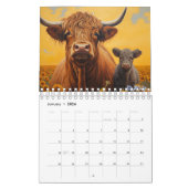 ハイランド牛2025カレンダーふくらはぎサンフラワー カレンダー (1月 2026)