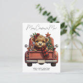 ハイランド牛2025カレンダートラッククリスマスカード ポストカード (スタンド正面)