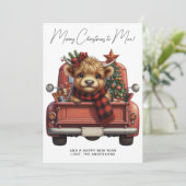 ハイランド牛2025カレンダーレッドトラッククリスマス シーズンカード (スタンド正面)