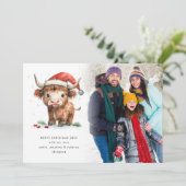 ハイランド牛2026カレンダー写真メリークリスマス シーズンカード (スタンド正面)