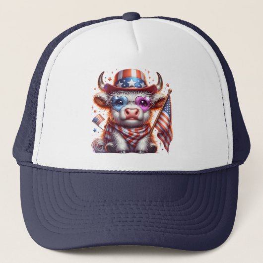 ハイランド牛4th 7月昇華クリップアート60643 キャップ (正面)