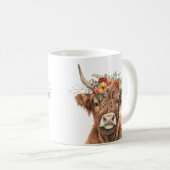 ハイランド牛。 コーヒーマグカップ (正面右)