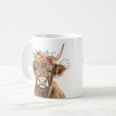 ハイランド牛。 コーヒーマグカップ (正面左)