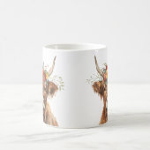 ハイランド牛。 コーヒーマグカップ (中央)