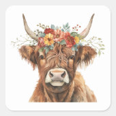 ハイランド牛 スクエアシール (正面)