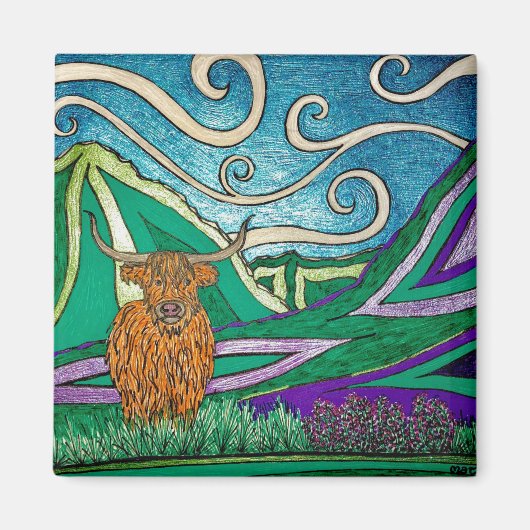 ハイランド牛 – マグネット (正面)