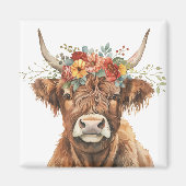 ハイランド牛。 マグネット (正面)