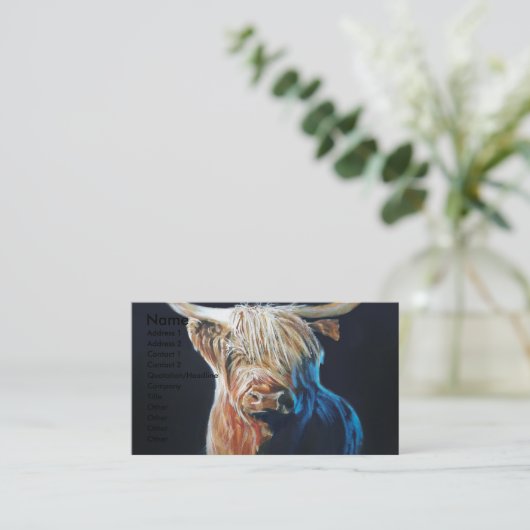 ハイランド牛 名刺 (スタンド正面)