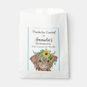 ハイランド牛、牛の誕生日パーティー フェイバーバッグ (正面)