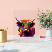 ハイランド牛、牛、ハイランド牛の芸術、かわいい高原 アクリルサイン (ウェディング)