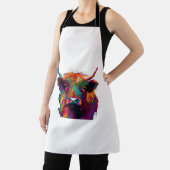 ハイランド牛、牛、ハイランド牛の芸術、かわいい高原 エプロン (インサイチュ)