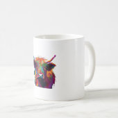 ハイランド牛、牛、ハイランド牛の芸術、かわいい高原 コーヒーマグカップ (正面右)