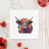 ハイランド牛、牛、ハイランド牛の芸術、かわいい高原 スタンダードランチョンナプキン (インサイチュ)