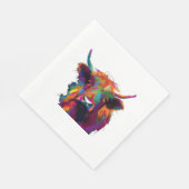 ハイランド牛、牛、ハイランド牛の芸術、かわいい高原 スタンダードランチョンナプキン (角)