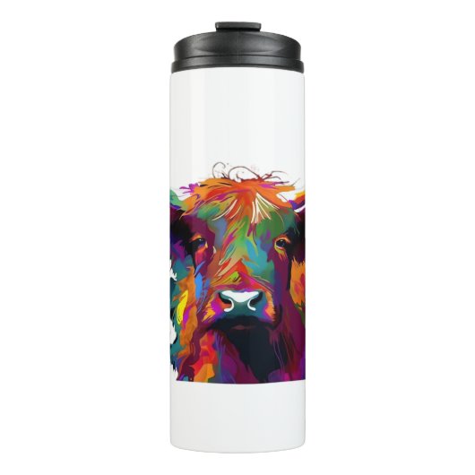 ハイランド牛、牛、ハイランド牛の芸術、かわいい高原 タンブラー (正面)