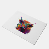 ハイランド牛、牛、ハイランド牛の芸術、かわいい高原 ドアマット (アングル)