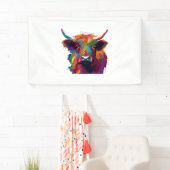 ハイランド牛、牛、ハイランド牛の芸術、かわいい高原 横断幕 (インサイチュ)