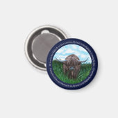 ハイランド牛、私のハートはハイランド マグネット (正面/裏面)