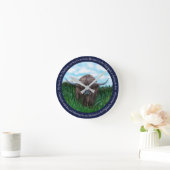 ハイランド牛、私のハートはハイランド ラウンド壁時計 (ホーム)