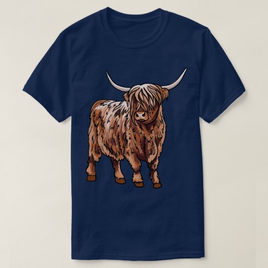 ハイランド牛 Tシャツ (デザイン正面)