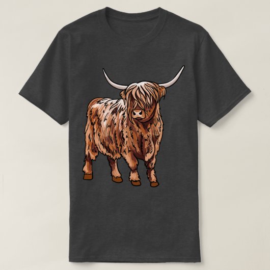 ハイランド牛 Tシャツ (デザイン正面)