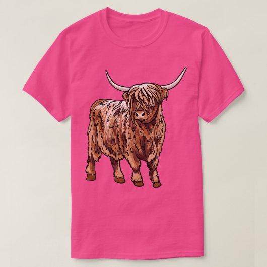 ハイランド牛 Tシャツ (デザイン正面)