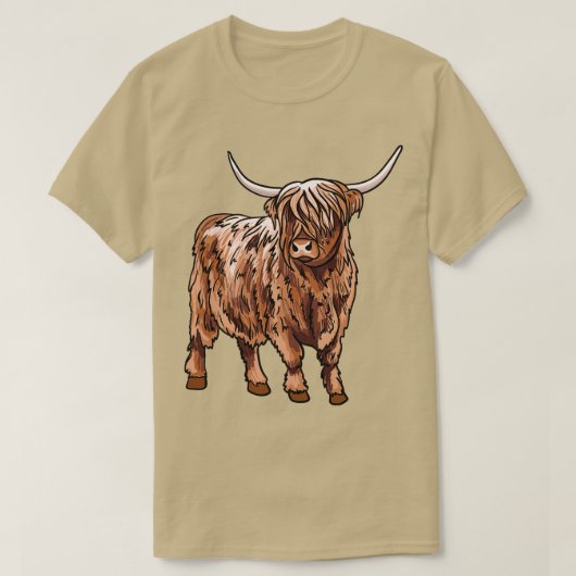 ハイランド牛 Tシャツ (デザイン正面)