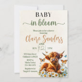 ハイランド男女兼用牛デイジーベビーシャワー 招待状 (正面)