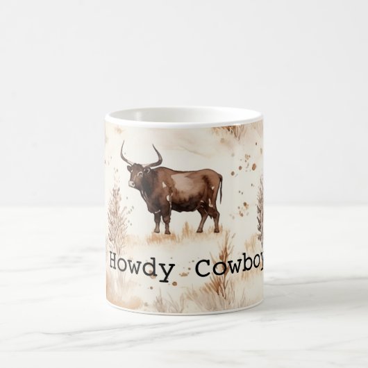 ハイランド種の牛 西部の農場の動物 コーヒーマグカップ (中央)