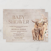 ハイランド素朴カウカーフベビーシャワー招待状 招待状 (正面/裏面)