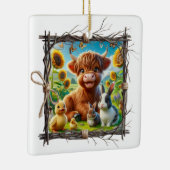 ハイランド素朴カウズオーナメント – ファームハウスキープサケ セラミックオーナメント (右)