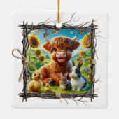 ハイランド素朴カウズオーナメント – ファームハウスキープサケ セラミックオーナメント (裏面)