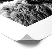 ハイランド素朴カウボーホシック白黒 ポスター (角)