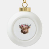 ハイランド絵を描カウズクラシックのTシャツ セラミックボールオーナメント (正面)