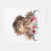 ハイランド絵を描カウズクラシックのTシャツ フリースブランケット (正面(横))