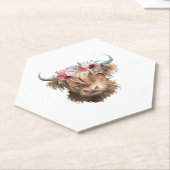 ハイランド絵を描カウズクラシックのTシャツ ペーパーコースター (アングル)