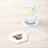 ハイランド絵を描カウズクラシックのTシャツ ペーパーコースター (インサイチュ)