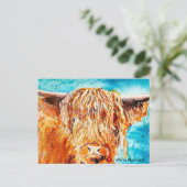 ハイランド絵を描・カウズ – 「移動している」カード 案内ポストカード (スタンド正面)