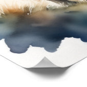 ハイランド絵画牛のかわいい水色5:4 ポスター (角)