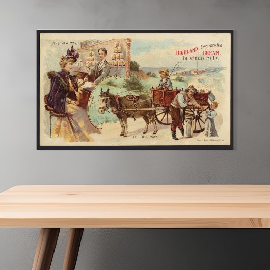 ハイランド蒸発ミルク ヴィンテージ広告 ポスター