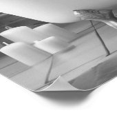 ハイランド読牛のバスタブ白黒バスルーム ポスター (角)