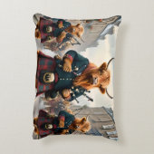 ハイランド調和: Bagpipe Highland Cow Band アクセントクッション (裏面(縦))