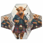 ハイランド調和: Bagpipe Highland Cow Band サッカーボール (フラット)