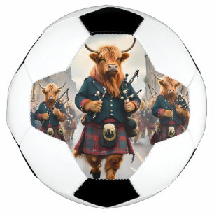 ハイランド調和: Bagpipe Highland Cow Band サッカーボール