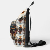 ハイランド調和: Bagpipe Highland Cow Band スリングバッグ (右)