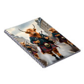 ハイランド調和: Bagpipe Highland Cow Band ノートブック (右側)