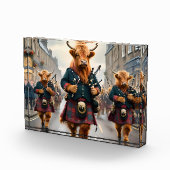 ハイランド調和: Bagpipe Highland Cow Band フォトブロック (右)