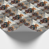 ハイランド調和: Bagpipe Highland Cow Band ラッピングペーパー (角)