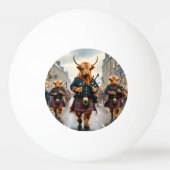 ハイランド調和: Bagpipe Highland Cow Band 卓球ボール (裏面)